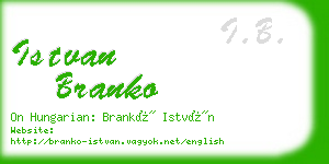 istvan branko business card